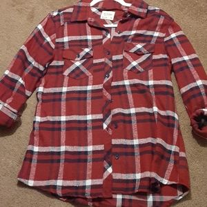 Flannel button up top